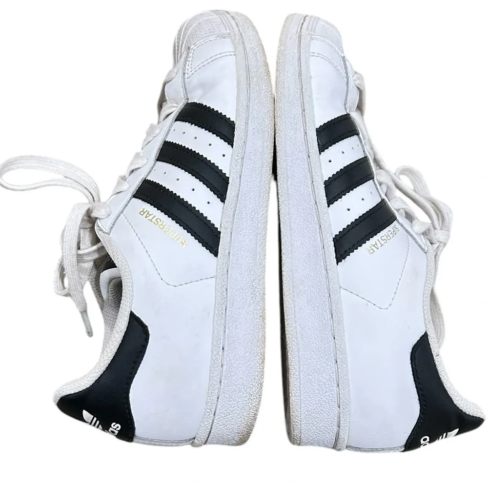 Adidas Superstar ADV lace up sneaker shoes white/black stripes size 5.5 - Picture 5 of 9